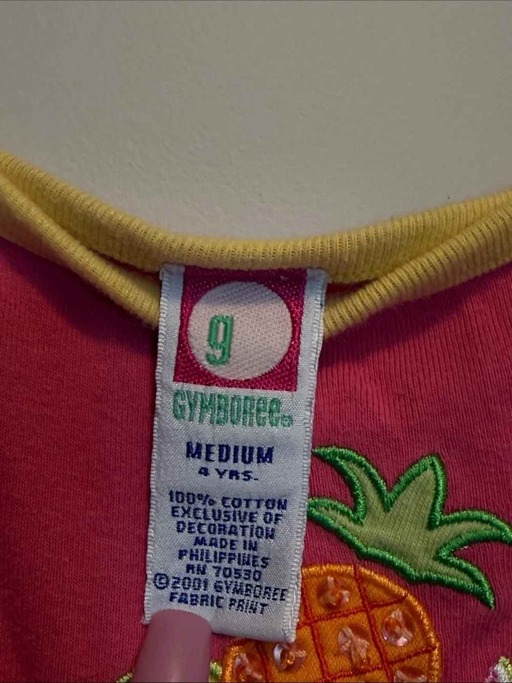 Gymboree Pink Fruit Patch Tank with Yellow & Orange Trim